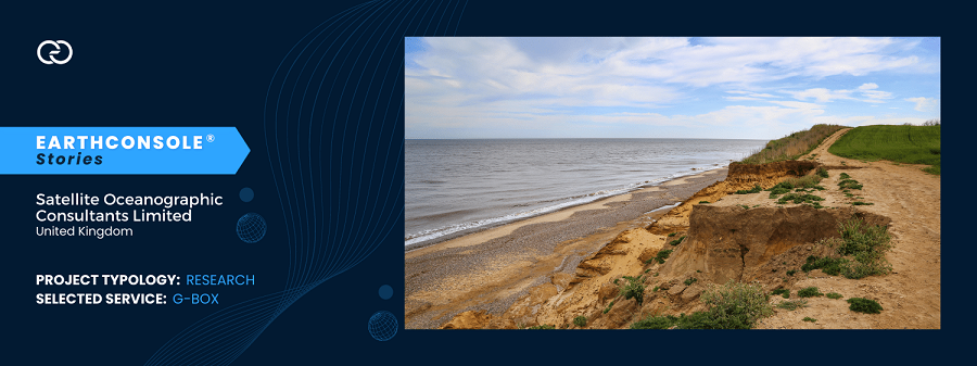 Banner including a picture of coastal erosion