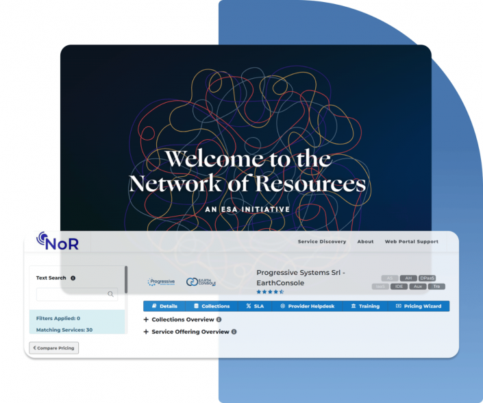Screenshot of the homepage of the ESA Network of Resources website