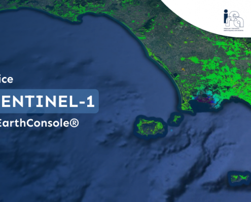 Banner with this text: the on-demand service P-SBAS for Sentinel-1 is now available on P-SBAS for Sentinel-1 is now available on EarthConsole®