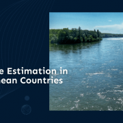 Banner including blog title "EarthConsole® Stories: Improving Discharge Estimation in Rivers of Mediterranean Countries" and a picture of a river.