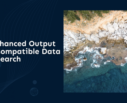 Presentation slide about satellite altimetry research, featuring the title ‘ALES Evolves: Enhanced Output using FDR4ALT-Compatible Data for Altimetry Research.’ The slide includes a dark blue scientific design and an aerial view of a rocky coastline and turquoise sea, representing Earth observation, coastal monitoring, and remote sensing technologies.